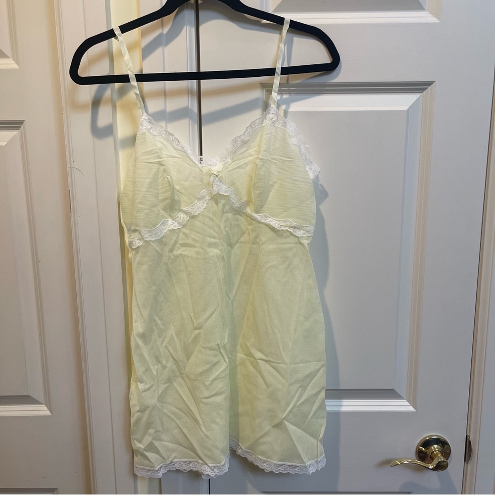 St Michael Yellow Nylon Slip Dress